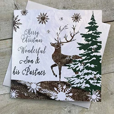 Image of SON &amp; HIS PARTNER Handmade Christmas Card by White Cotton Cards