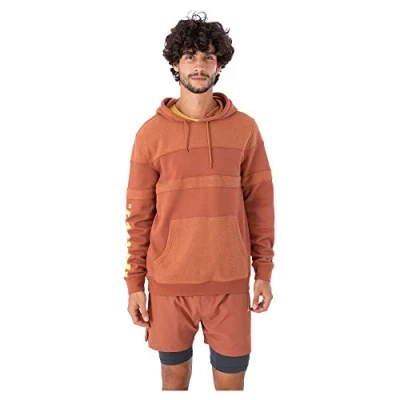 Image of Hurley Men&#039;s Highroads Summer Fleece Po Pullover Sweater, Zion Rust, XL