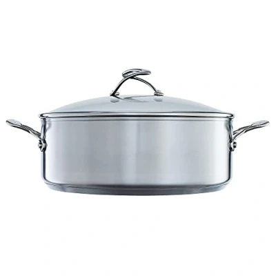 Image of Circulon SteelShield Stainless Steel Stock Pot with Lid 30cm / 7.1L Induction Hybrid Non Stick &amp; Toughened Glass Stay Cool Handles, Dishwasher Safe Cookware