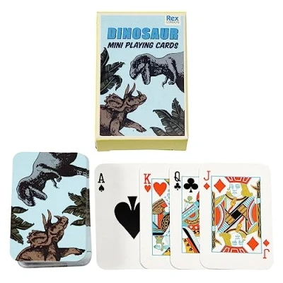 Image of Rex London Children&#039;s Mini Playing Cards Choice of Design (Prehistoric Land Dinosaur)