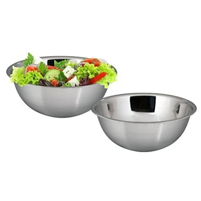 Image of Kosma Set of 2 Stainless Steel Mixing Bowl Salad Serving 3 litres (24cm) Marinating Bowls