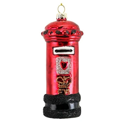 Image of Gisela Graham Glass Letter Box Christmas Tree Decoration