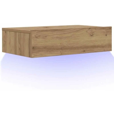 Image of vidaXL TV Cabinet Modern Wall Unit with RGB LED Lights/Engineered Wood, Artisan Oak/Built in Storage for Living Room