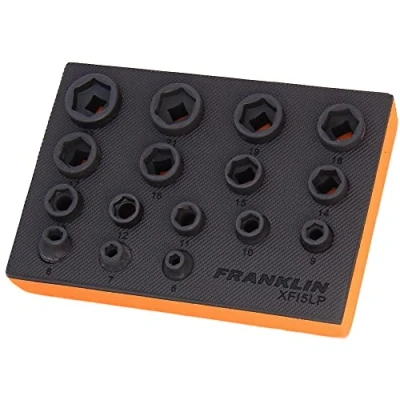 Image of 3/8&quot; Drive Low Profile Socket Set 6 Pt 22mm Ht 16 Pcs Franklin Tools XF15LP