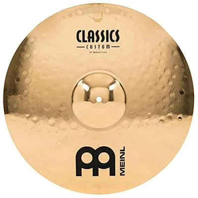 Image of Meinl Cymbals Classics Custom Brilliant Crash Medium Cymbal 18 inch (Video) for Drum Set (45,72cm) B12 Bronze, Finish, Made in Germany (CC18MC B)
