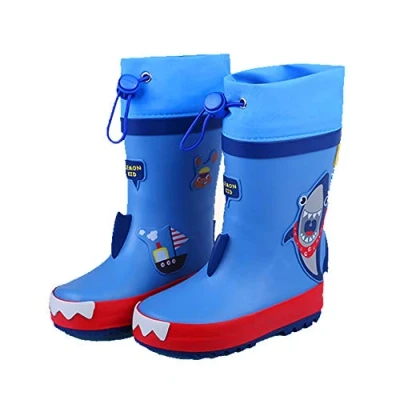 Image of Kids Wellies Cartoon Shark Rabbit Dinosaur Unicorn Childrens Boys Girls Waterproof School Wellington Boots Rain Shoes