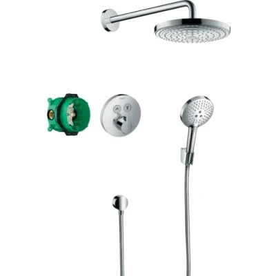 Image of hansgrohe Raindance Select S Shower system with ShowerSelect thermostatic mixer for concealed installation, chrome, 27297000