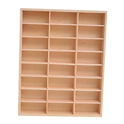 Image of Perfeclan Wooden Diecast Car Display Rack Toys Organizer Storage Multiuse Action Figures Shelf for Counter Business Home Retail, 24 Grid