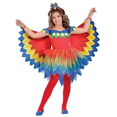 Image of amscan (PKT) (9903518) Child Girls Pretty Parrot Fairy Costume (3 4yr)