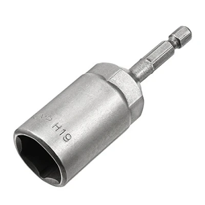 Image of Sourcingmap 1/4&quot; Quick Change Hex Shank 19mm Nut Setter Driver Drill Bit, 80mm Length, Metric No Magnetic