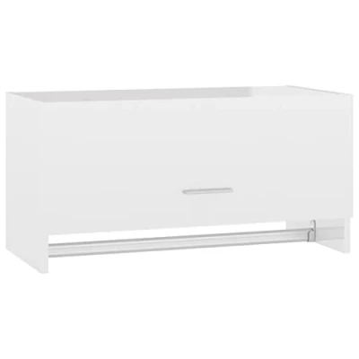 Image of vidaXL Engineered Wood Wardrobe High Gloss White, Functional Clothing Organiser Versatile Use for Home Décor, 70 x 32.5 35 cm