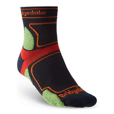 Image of Bridgedale TRAIL RUN Ultralight T2 Coolmax Sport 3/4 Crew Men&#039;s Large Navy