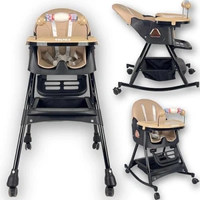 Image of Twinky Baby High Chair Latest Model, Foldable with Adjustable Reclining Function and Table Suitable from 6 Months to 45 Years