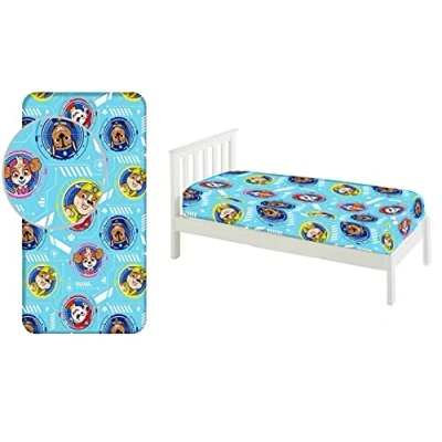 Image of Paw Patrol Fitted Sheet 90 x 200 cm for Single Bed 100% Cotton