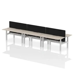 Image of Air B2B 1600x800 Adjustable 6P Bench Desk Scallop Gr Oak/Silver/Screen