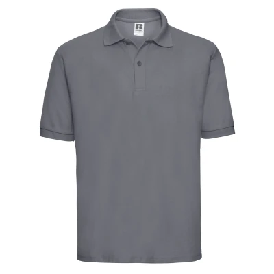 Image of Russell Athletic Mens Polycotton Pique Polo Shirt (Convoy Grey) Dark Grey Size Medium