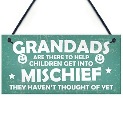 Image of RED OCEAN Funny Sign Grandad Birthday Gift Hanging Wall Plaque Man Cave Shed