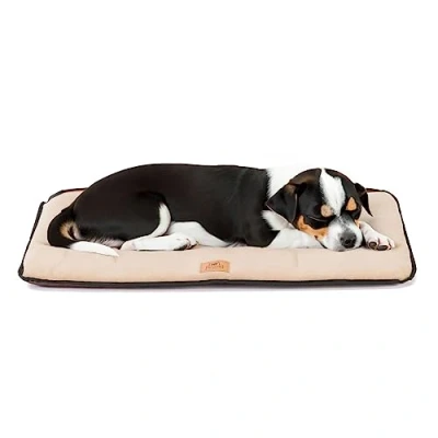 Image of Ferplast dog Bed Cushion Medium Double sided Scratch proof and waterproof fabric, Warm Microfleece 30 machine washable mattress 65 x 48 3,5 cm.Brown