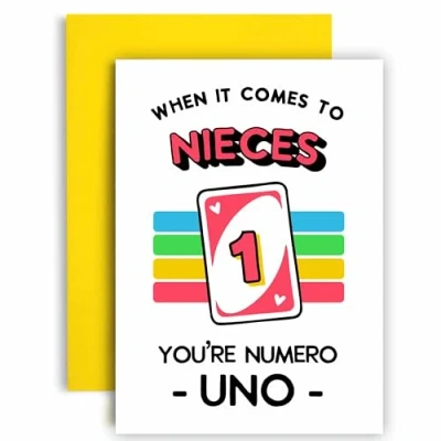 Image of Huxters Birthday Card for Niece Your Numero Uno Funny Her 14.8cm (Niece)