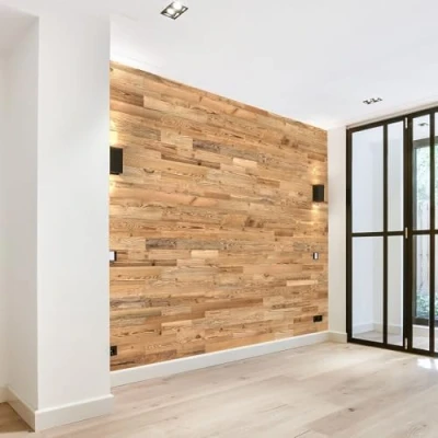 Image of Wall Cladding Made of Reclaimed Wood, Natural Vintage Wood Panels, Model &quot;Amber&quot;, Wooden Design (1 m2)