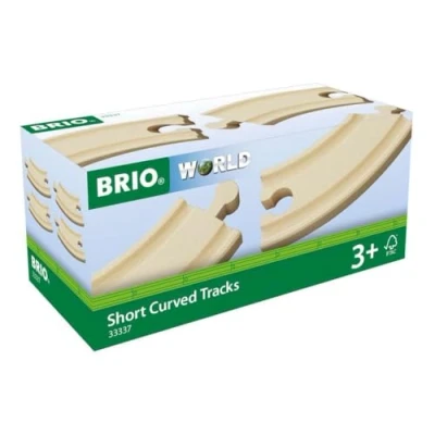 Image of BRIO World Short Curved Wooden Train Track for Kids Age 3 Years Up Railway Expansions and Accessories
