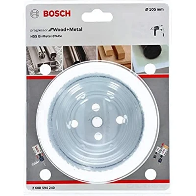 Image of BOSCH Bi Metal Hole Saw (for Wood and Metals, 8% Cobalt Alloy, Progressive Tooth Design, Ø 105 mm, Accessory Drills)