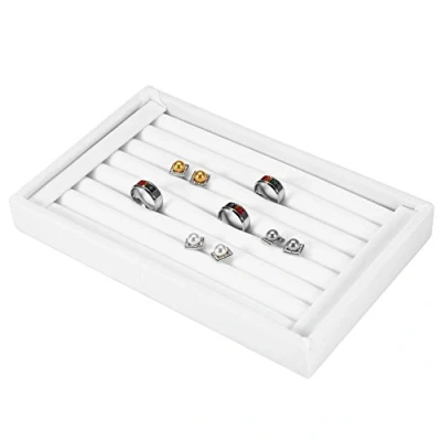 Image of Rings Storage Box,Ring Display Box Tray Jewelry Velvet Slot ring holder earring organizer, 4Colors 7 Slots Can Store 50 70