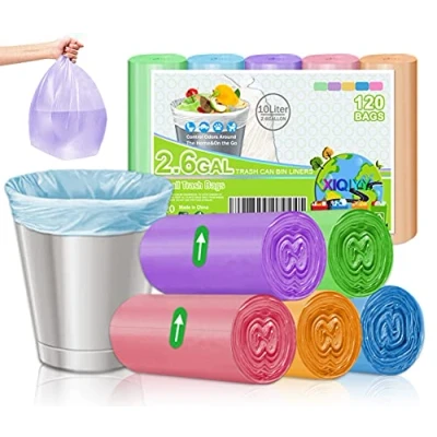 Image of 10L Bin bags Small Garbage Bathroom Pedal liners Wastebasket Bins for Kitchen,Office,Colorful,120 Count