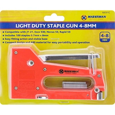 Image of Light Duty Staple Gun Includes 100 Staples 4 8MM Nails Upholstery DIY Tacker New