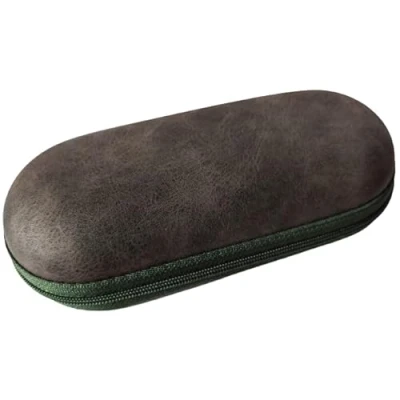 Image of KD89 Beco Technic Watch Box Hard Case Vintage Design Faux Leather Grey/Army Green