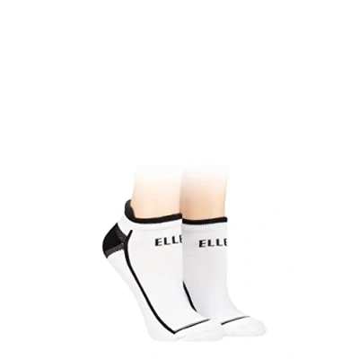 Image of Elle Ladies Sports Trainer Socks Pack of 2 White/Black 4 8