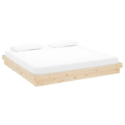 Image of vidaXL 3100674 Bed Frame without Mattress Solid Wood 200x200 cm (810450+814114)