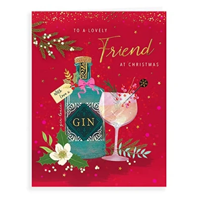 Image of Piccadilly Greetings Modern Christmas Card Friend 8 x 6 inches