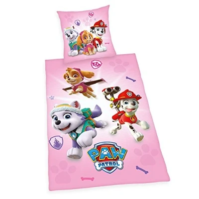 Image of Herding PAW PATROL Bedding Set, Reversible Motif, Duvet Cover 135 x 200 cm, Pillow Case 80 Cotton/Renforcé