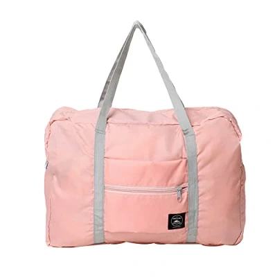 Image of Initial Letter Printed Cabin Bag 45x36x20 for Easyjet Airlines Underseat Travel Holdall Carry on Hand Luggage Weekend Packable Duffel Bag,Sports Fitness (Pink)