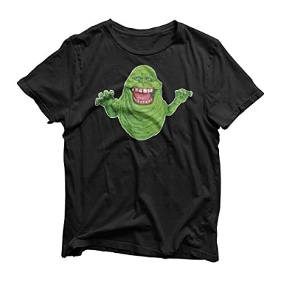 Image of SmartyPants Ghostbusters Slimer Slimey Novelty Halloween 80&#039;s Classic Movie TV Series Inspired T Shirt (Large, Black)