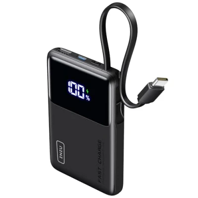 Image of INIU Portable Charger, Slimmest 10000mAh Power Bank with Output input USB C Cable, 20W PD Fast Charging In&amp;Out Battery Pack, External Phone Charger for iPhone 16 15 14 13 Samsung S23 Google etc