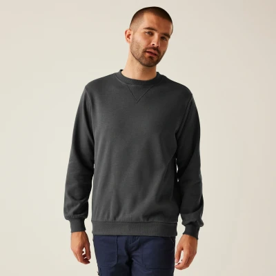 Image of Regatta Professional Men&#039;s Durable Pro Crewneck Sweatshirt Seal Grey, Size: XXL