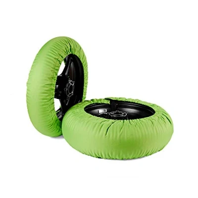 Image of Oldbones Tire Warmers Tyre Set Racing Motorcycle Superbike Heater Cover 120/190 With 220V &amp; UK Plug In Green Single Temp