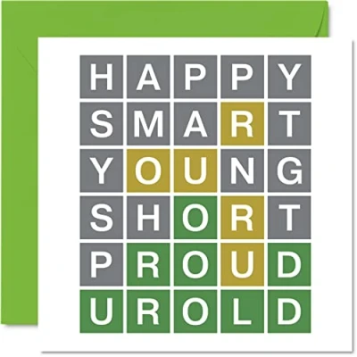 Image of Funny Birthday Cards for Men Women Word Puzzle Quiz Ur Old Rude Card Him Her Mum Dad Brother Sister Son Daughter Nan Grandad, 145mm x Joke Bday Humour Banter Greeting