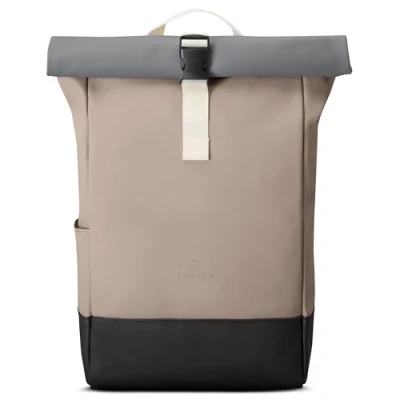 Image of Johnny Urban Backpack Womens &amp; Mens Grey Harvey Medium Sleek Roll Top Laptop Rucksack for Work Travel University Ladies Daypack Water repellant