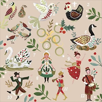 Image of Pack of 8 On The Twelfth Day NSPCC Charity Christmas Cards Xmas 556840