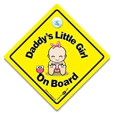 Image of Daddy&#039;s Little Girl on Board Car Sign, Baby Suction Cup Window Sign