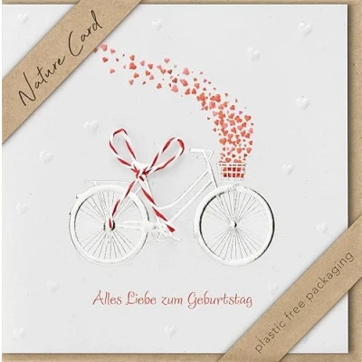 Image of bsb Birthday Card Nature Sustainable Cards with Envelope Women &amp; Men Greeting 15.5 x cm
