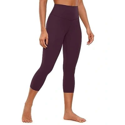 Image of CRZ Yoga Butterluxe 21&#039;&#039; High Waisted Capri Workout Leggings for Women Lounge Buttery Soft Pants Deep Purple 12