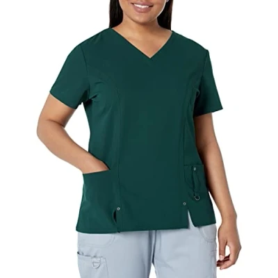 Image of Dickies Xtreme Stretch Ladies V Neck Top (Hunter Green, S)