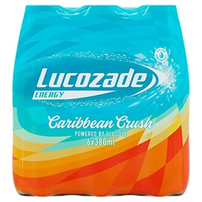 Image of Lucozade Caribbean Crush Flavour Energy Drink 6 x 380ml