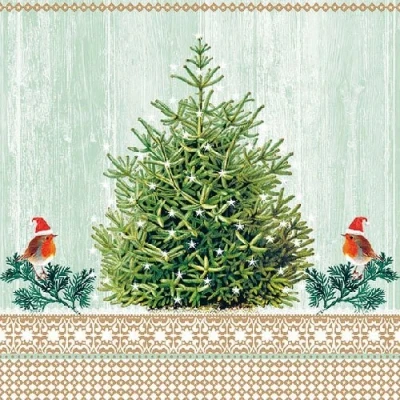 Image of Ambiente Paper Napkins Lunch/Party/ca. 33x33cm Little Robins Christmas Ideal As A Gift and Decoration