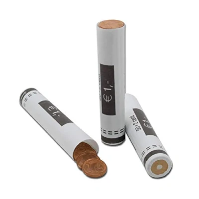 Image of effektivo Euro Paper Coin Tubes for 2 Cent Coins Pack of 80