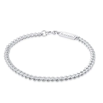 Image of Silver Bracelet for Men, Kuzzoi Buddha Handmade from Real Solid 925 Sterling Silver, Men&#039;s with Spring Ring, 5 mm Wide, 10 g Weight